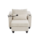 Convertible Chaise Lounge Sofa Chair With USB Ports, Cup Holders, Phone Holder And Storage by HouseOfZazla