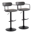 Demi - Contemporary Adjustable Height Barstool With Swivel With Rounded T Footrest (Set of 2) by HouseOfZazla
