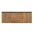 Double Sink Bathroom Vanity, Cabinet & Soft Close Doors, Divided Drawers, Wall Mounted Storage - Wood by HouseOfZazla