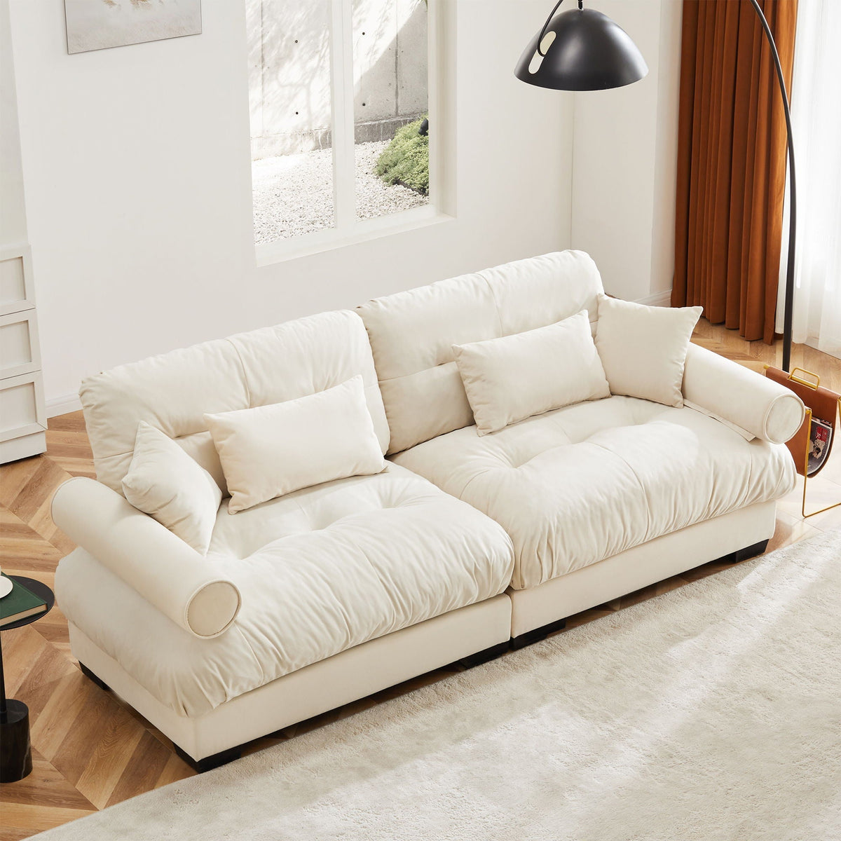 Modern Oversize Sofa With Cloud Like Comfort, Featuring Waist And Throw Pillows, photo 21 of 28