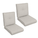 2 Pcs Set High Back Patio Chair Cushions in Beige