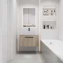30" Modern Design Float Bathroom Vanity With Ceramic Basin Set, Wall Mounted White Oak Vanity With Soft Close Door, KD-PackingD-Packing Pieces