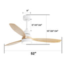 Indoor Ceiling Fan With Dimmable LED Light, 6 Speed Remote ControlLED DC Motor, Reversible Blades by Unique Piece Furniture