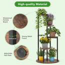 4 Tier Corner Plant Stand For Balcony, Garden & Patio - Rustic Brown by HouseOfZazla