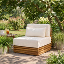 Oversized Outdoor Club Chair with Acacia Wood Frame by HouseOfZazla