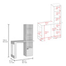 Iowa Computer Desk with 1-Cabinet and 4-Tier Bookcase