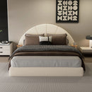Queen Arched Bed With Small Table, Floor Standing Design - Beige by HouseOfZazla