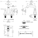 2-Handle Heavy Duty Bathroom Faucet with Drain and Supply Kits, Modern Style Lavatory Deck Mounted Faucet Brushed Nickel 4001-NA
