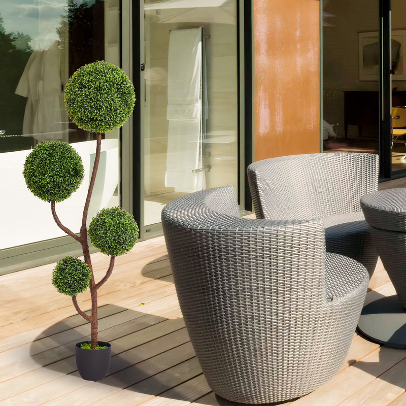 2025 High quality green plant trees for indoor outdoor decoration artificial boxwood topiary ball tree 150cm 1pcs/set