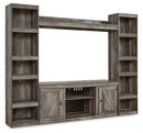 Wynnlow - 4-Piece Entertainment Center With LG TV Stand W/Fireplace Option - Gray by Unique Piece Furniture