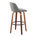Toriano - Mid Century Modern Fixed Height Barstool Swivel And Round Footrest (Set of 2) by HouseOfZazla
