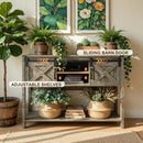 Farmhouse Entryway Table With Sliding Barn Door by HouseOfZazla