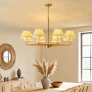 8-Light Rope and Fabric Shade Gold Chandelier by HouseOfZazla