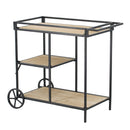 Shelf With Wheel - Black / Brown by Unique Piece Furniture