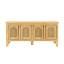 Lars Indoor Rattan Decorated Rubber Wood Dog Crate Cabinet by HouseOfZazla