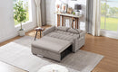 55.9" Convertible Sofa Bed Loveseat Sofa with Three USB Ports, Two Side Pockets, Two Cup Holders and 360Swivel Phone Holder for Living Room, Light Grey