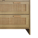 4 Drawers Rattan Cabinet, for Bedroom, Living Room, Dining Room, Hallways, Easy Assembly