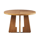 Round Dining Table With Pecan Wood Veneer - Walnut by HouseOfZazla