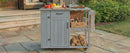 Outdoor Kitchen Island Fir Wood Prep Station with Stainless Steel Top