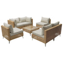 K&K 8-Piece Patio Furniture Set with Fire Pit Table by HouseOfZazla