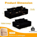 Convertible Deep Seat Sofa With Soft Pillows And Ottomans
