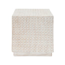 Chic Modern MGO Cube Side Table with Fluted Design - Antique Brown