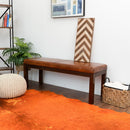 Austin - Bench With Lines - Antique Brown / Brown / Rustic / Tan