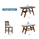 Topmax 6-Piece Wood Counter Height Dining Table Set with Storage Shelf by HouseOfZazla