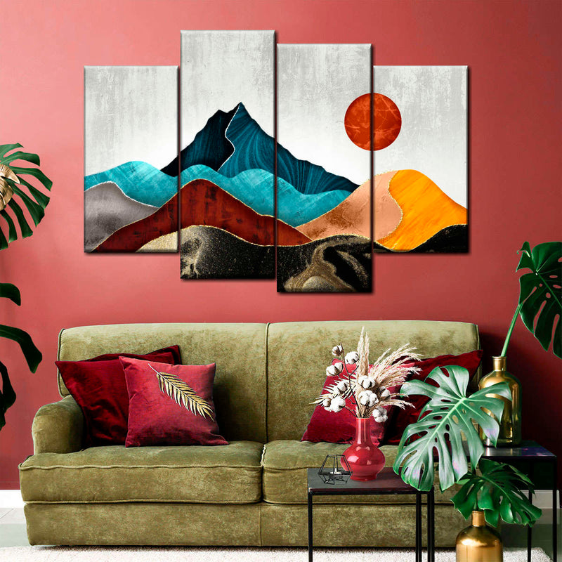 Sunset Over Mountains Wall Art