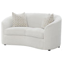 Rory - Sloped Arms Loveseat With Pillows - White by HouseOfZazla