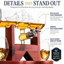 Whiskey Decanter Set - 1250ml Ship & 2 Whiskey Glasses by The Wine Savant