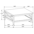 Evanston - Square Coffee Table With Shelf - White by HouseOfZazla