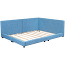 Modern Upholstered Platform Bed With USB Ports And LED Belt