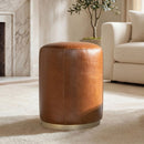 Nico - Round Ottoman Stool - Brown by HouseOfZazla
