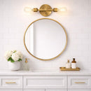 Reverie - Double Lights Bathroom Wall Sconce Over Mirror - Clear / Gold by HouseOfZazla