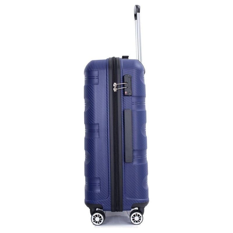 Hardshell Suitcase Spinner Wheels PP Luggage Sets Lightweight Durable Suitcase with TSA Lock,3-Piece Set (20/24/28), Navy