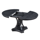 5 Piece Dining Set Extendable Round Table And 4 Chairs - Black / Oak by HouseOfZazla