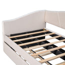 Upholstered Daybed Sofa Bed With Trundle Bed And Wood Slat by HouseOfZazla