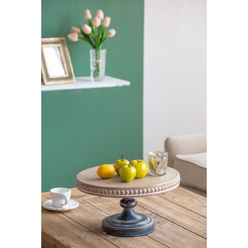 Wooden Display Stand With Beaded Trim - Black Brown, photo 7 of 9