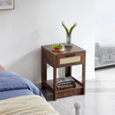 15.75" Rattan End Table With Drawer, Modern Nightstand, Side Table For Living Room, Bedroom by Unique Piece Furniture