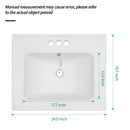 Modern Rectangular Single Vanity Top With Overflow And 3 Faucet Holes - White by HouseOfZazla