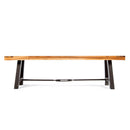 Outdoor Dining Bench, Patio Backless Bench - Teak / Black