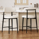 Counter Height Bar Stools Set of 2 with Curved Backrest