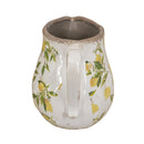 7.9x6.5x7.9' White Ceramic Pitcher Vase with Yellow Lemon Motif by HouseOfZazla