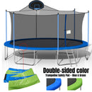 16Ft Trampoline For Adults & Kids With Basketball Hoop, Double-Sided Cover, Outdoor Trampolines With Ladder And Safety Enclosure Net For Kids And Adults - Blue by HouseOfZazla