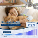 Low Profile Flush Mount Intergrated LED Ceiling Fan With Light And Reversible Quiet Motor by HouseOfZazla