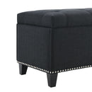 Button-Tufted Storage Ottoman With Safety Close Hinge by HouseOfZazla