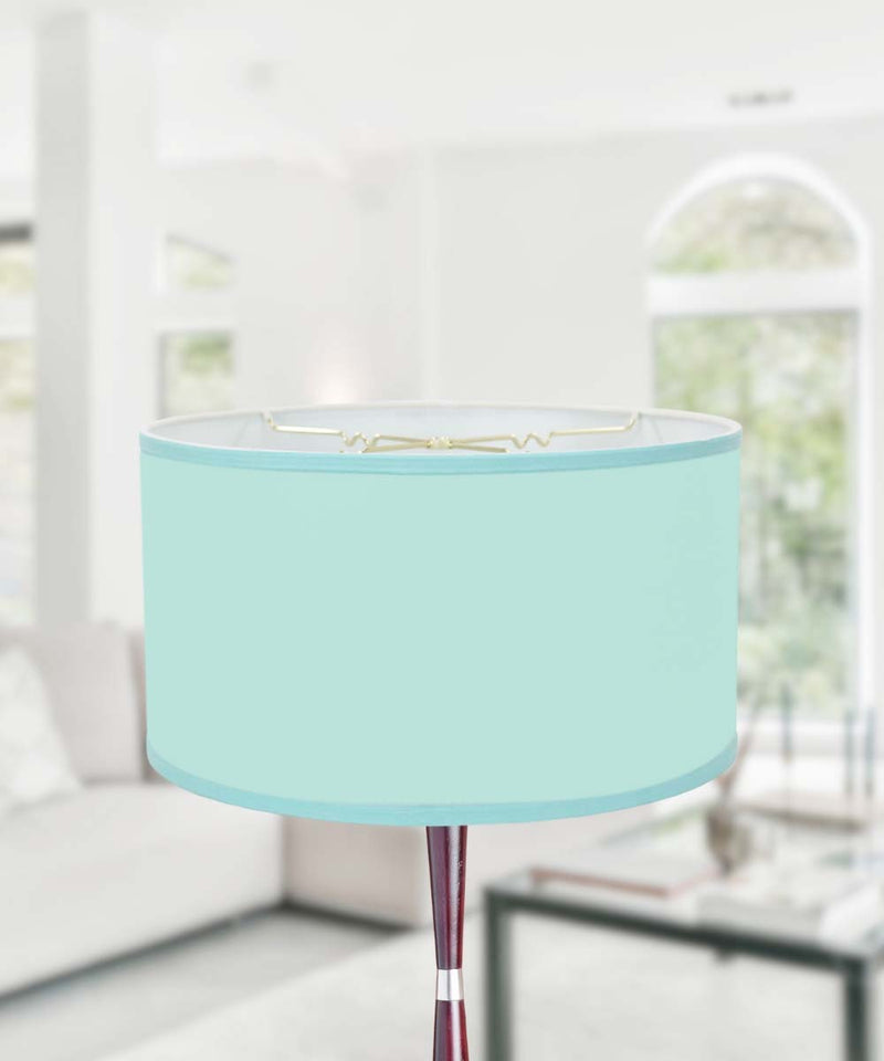 18"W x 10"H Island Paradise Blue Low Profile Drum Lampshade