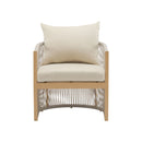Modern Curved Aluminum Lounge Chair With Stylish Rope Weave Design And Cushioned Comfort For Outdoor