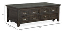 Westley Falls - Lift Top Storage Cocktail Table With Casters - Graphite